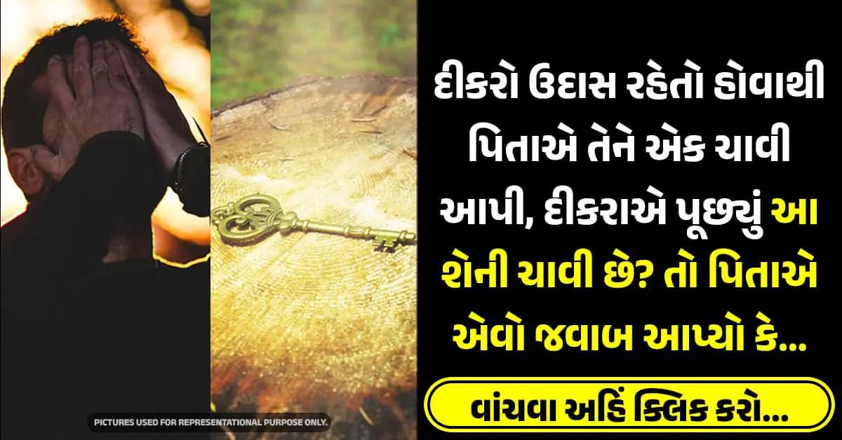 દીકરો ઉદાસ રહેતો હોવાથી પિતાએ તેને એક ચાવી આપી, દીકરાએ પૂછ્યું આ શેની ચાવી છે? તો પિતાએ એવો જવાબ આપ્યો કે…